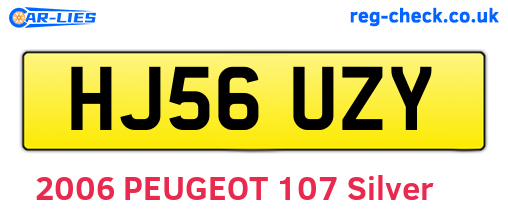 HJ56UZY are the vehicle registration plates.