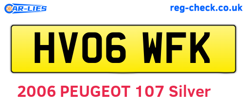 HV06WFK are the vehicle registration plates.