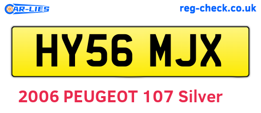 HY56MJX are the vehicle registration plates.