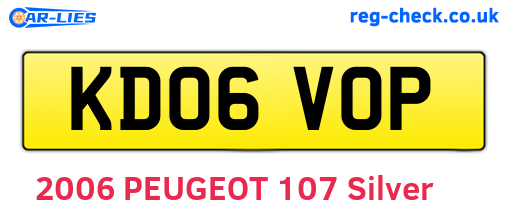 KD06VOP are the vehicle registration plates.