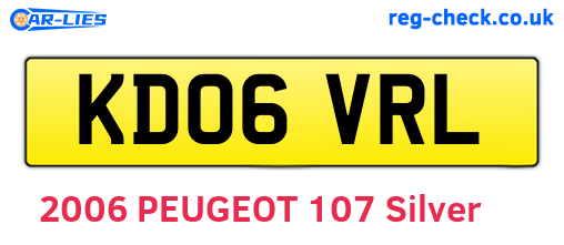 KD06VRL are the vehicle registration plates.