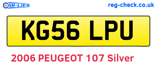 KG56LPU are the vehicle registration plates.