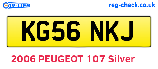 KG56NKJ are the vehicle registration plates.