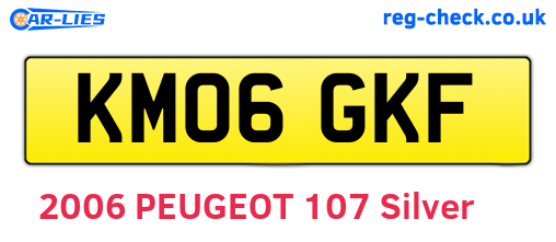 KM06GKF are the vehicle registration plates.