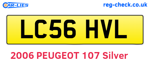 LC56HVL are the vehicle registration plates.