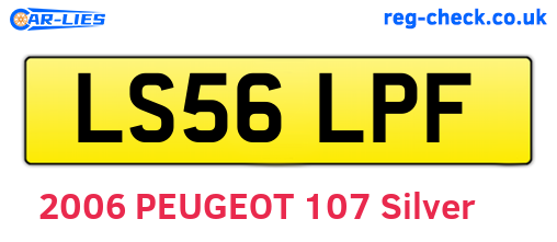 LS56LPF are the vehicle registration plates.