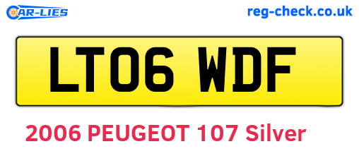 LT06WDF are the vehicle registration plates.