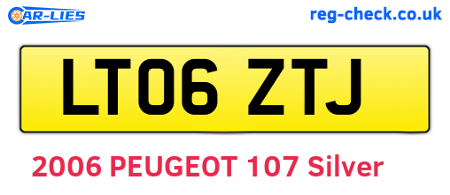 LT06ZTJ are the vehicle registration plates.