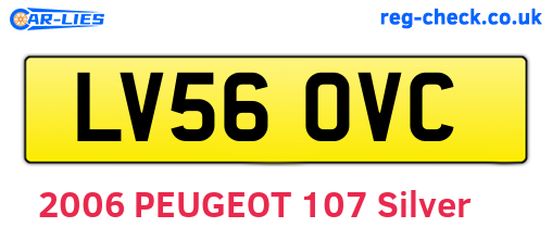 LV56OVC are the vehicle registration plates.