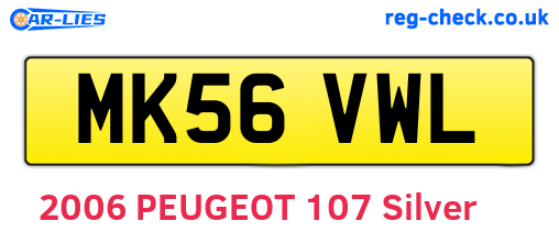 MK56VWL are the vehicle registration plates.