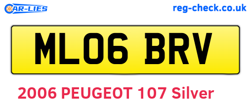 ML06BRV are the vehicle registration plates.