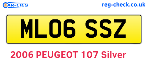 ML06SSZ are the vehicle registration plates.