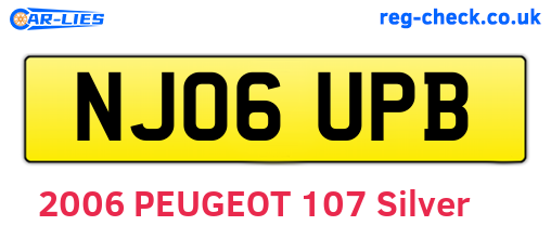 NJ06UPB are the vehicle registration plates.