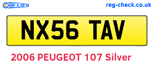 NX56TAV are the vehicle registration plates.