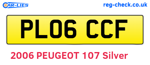 PL06CCF are the vehicle registration plates.