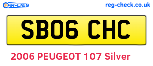 SB06CHC are the vehicle registration plates.