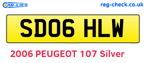SD06HLW are the vehicle registration plates.