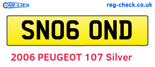SN06OND are the vehicle registration plates.