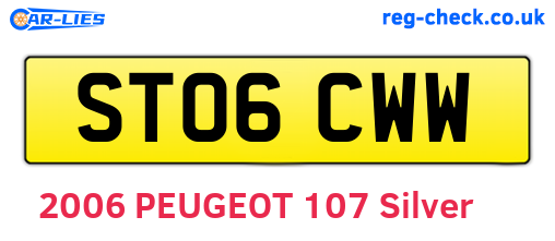 ST06CWW are the vehicle registration plates.