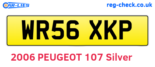 WR56XKP are the vehicle registration plates.