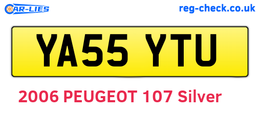 YA55YTU are the vehicle registration plates.