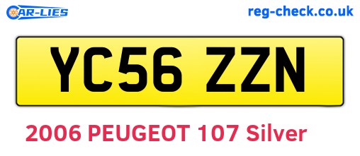 YC56ZZN are the vehicle registration plates.