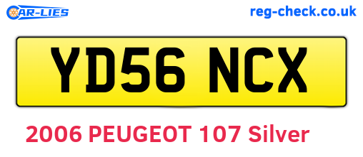 YD56NCX are the vehicle registration plates.