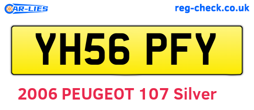 YH56PFY are the vehicle registration plates.