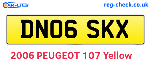 DN06SKX are the vehicle registration plates.