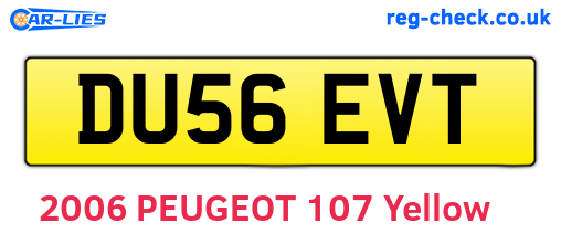 DU56EVT are the vehicle registration plates.