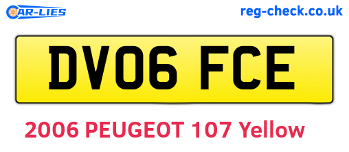 DV06FCE are the vehicle registration plates.