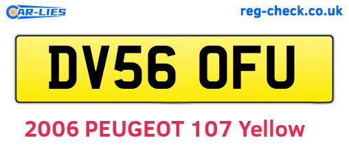 DV56OFU are the vehicle registration plates.