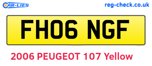 FH06NGF are the vehicle registration plates.