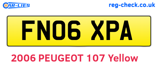 FN06XPA are the vehicle registration plates.