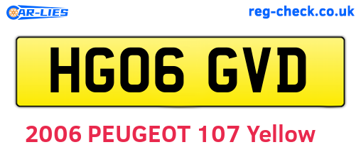 HG06GVD are the vehicle registration plates.