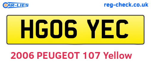 HG06YEC are the vehicle registration plates.