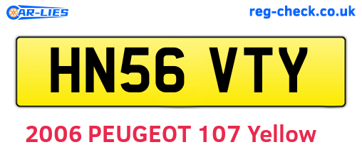 HN56VTY are the vehicle registration plates.