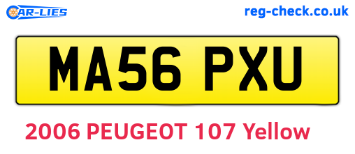 MA56PXU are the vehicle registration plates.