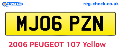 MJ06PZN are the vehicle registration plates.
