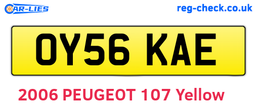 OY56KAE are the vehicle registration plates.
