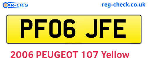 PF06JFE are the vehicle registration plates.