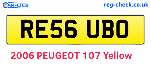 RE56UBO are the vehicle registration plates.