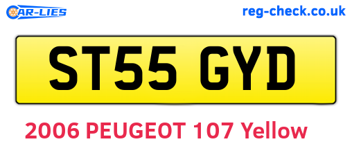 ST55GYD are the vehicle registration plates.