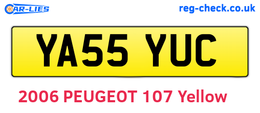 YA55YUC are the vehicle registration plates.