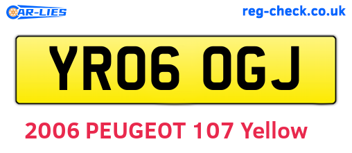YR06OGJ are the vehicle registration plates.
