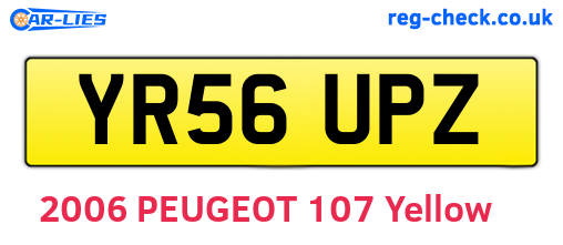 YR56UPZ are the vehicle registration plates.
