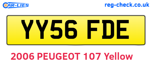 YY56FDE are the vehicle registration plates.