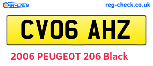 CV06AHZ are the vehicle registration plates.