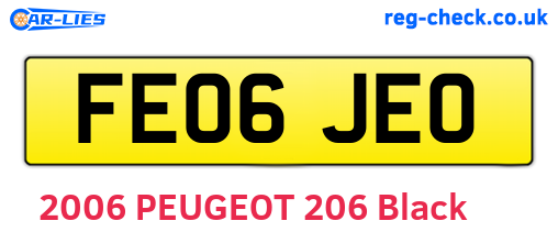 FE06JEO are the vehicle registration plates.