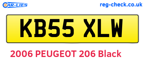 KB55XLW are the vehicle registration plates.